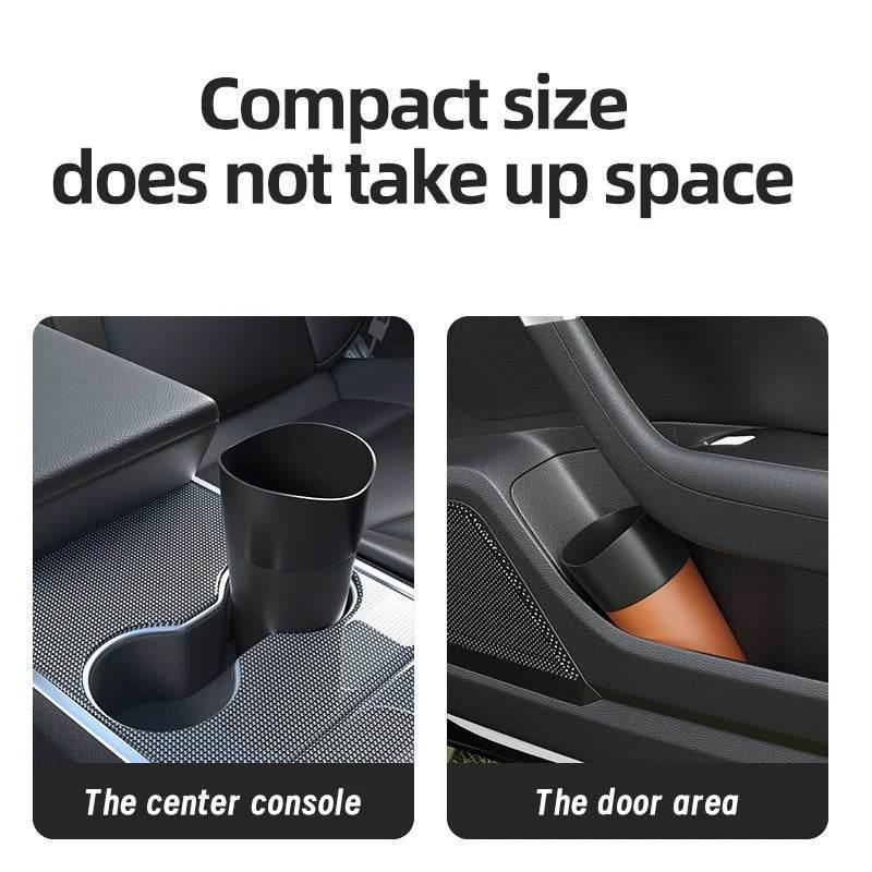 Mini Leather-Look Car Trash Can