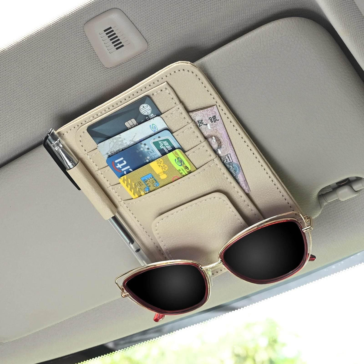 Multi-Pocket Car Visor Organizer