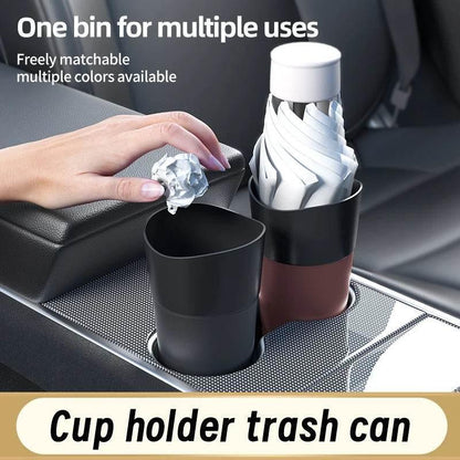 Mini Leather-Look Car Trash Can