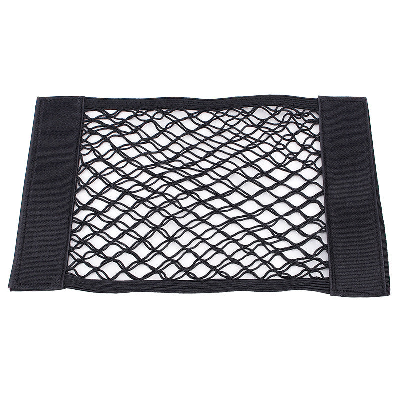 Double-Layer Elastic Car Storage Mesh Pocket – Hook-and-Loop Organizer