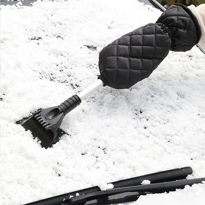 Extendable Ice Scraper with Fleece-Lined Mitt