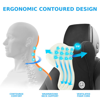 Ergonomic Memory Foam Car Neck Support Pillow