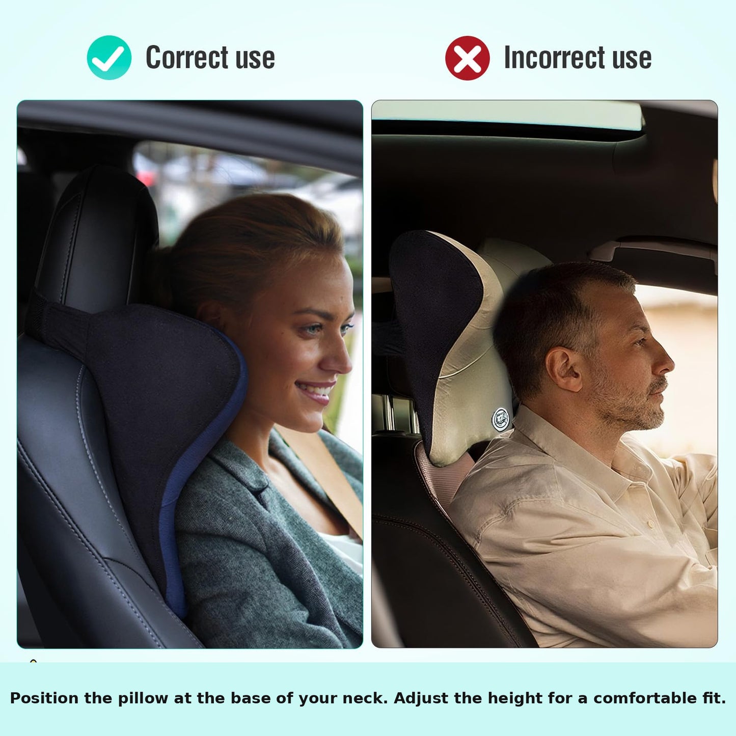 Ergonomic Memory Foam Car Neck Support Pillow