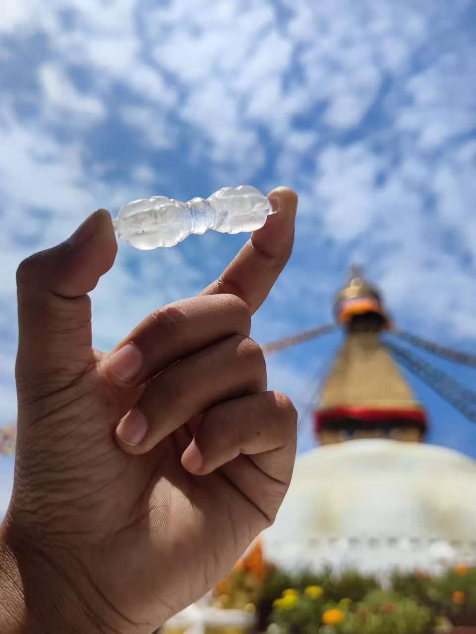 Protection Balance Necklace | Clear Quartz Four-Pronged Vajra