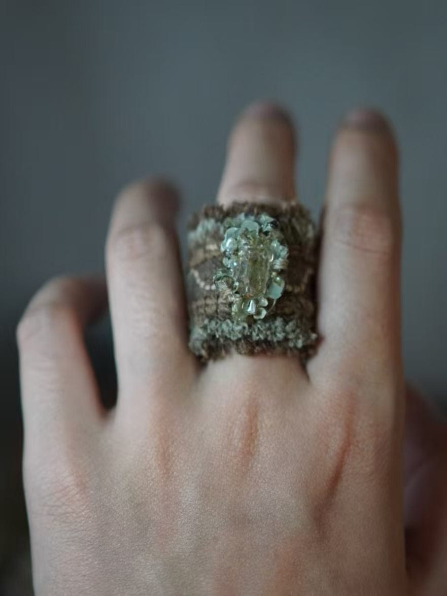 Nature's Embrace Healing Clear Quartz Woven Ring