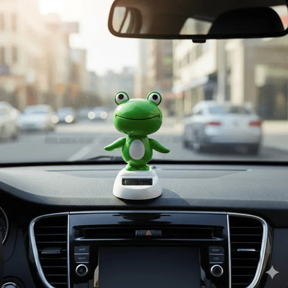 Solar Frog Bobblehead Car Ornament